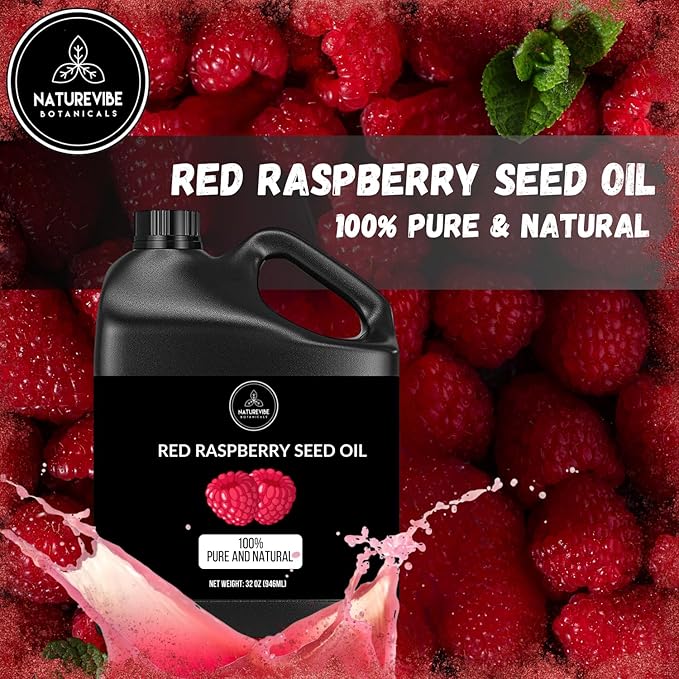 Naturevibe Botanicals Red Raspberry Oil 32 Ounces | 100% Pure and Natural | Great for Skin Care and Hair Care - Bloomnest