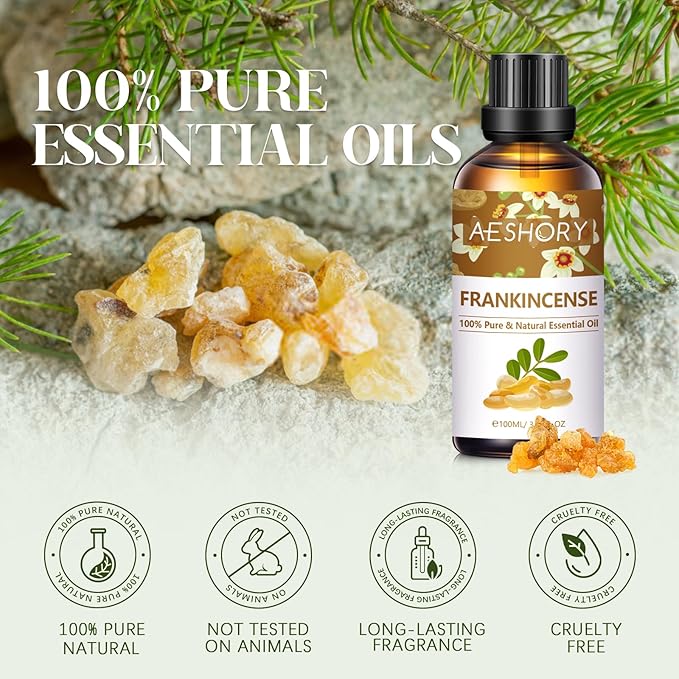 Frankincense Essential Oils 3.38FL.OZ - Aromatherapy Essential Oils for Diffusers for Home, Frankincense Scented Oils for Massage, Soap Candle Making Scents - 100ML - Bloomnest