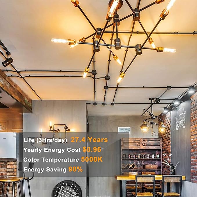 11.8IN 1000LM 2700K Soft White Light Bulbs E26 Base, T10 T9 Edison Bulbs Dimmable 8W, AC 120V 100 Watt Equal Filament Bulb, Vintage Clear Glass Long Tubular LED Bulb, UL Listed - 4Pack - Bloomnest