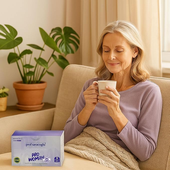Prof Saracoglu 1 Box Pro-Woman Herbal Tea – Caffeine-Free Herbal Blend with Chamomile and Yarrow, Made for Women’s Daily Routine, 20 Organic Tea Bags in Resealable Box - Bloomnest