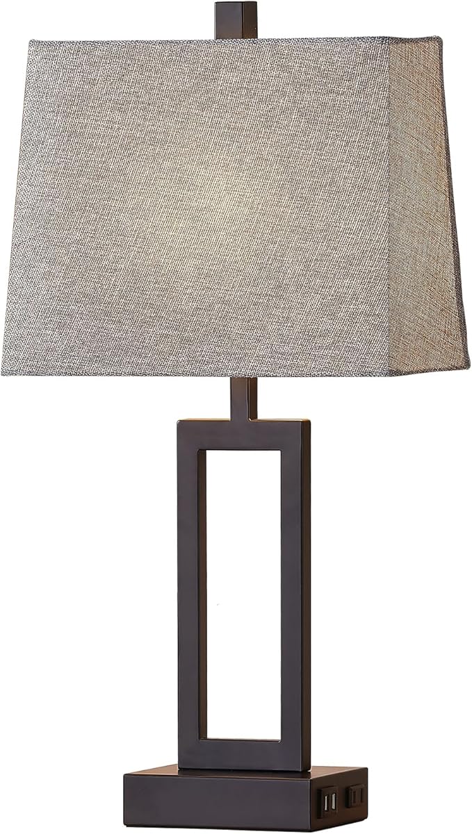 23.5" Touch Control Table Lamps Set of 2, Bedside Lamp with 2 USB Charging Ports & AC Outlet, 3-Way Dimmable Modern Nightstand Lamp for Living Room Bedroom End Table Office(2700K 2 LED Bulbs Included) - Bloomnest