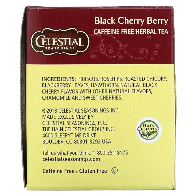 Celestial Seasonings Black Cherry Berry Tea Bags, 20 Count (Pack of 2) - Bloomnest