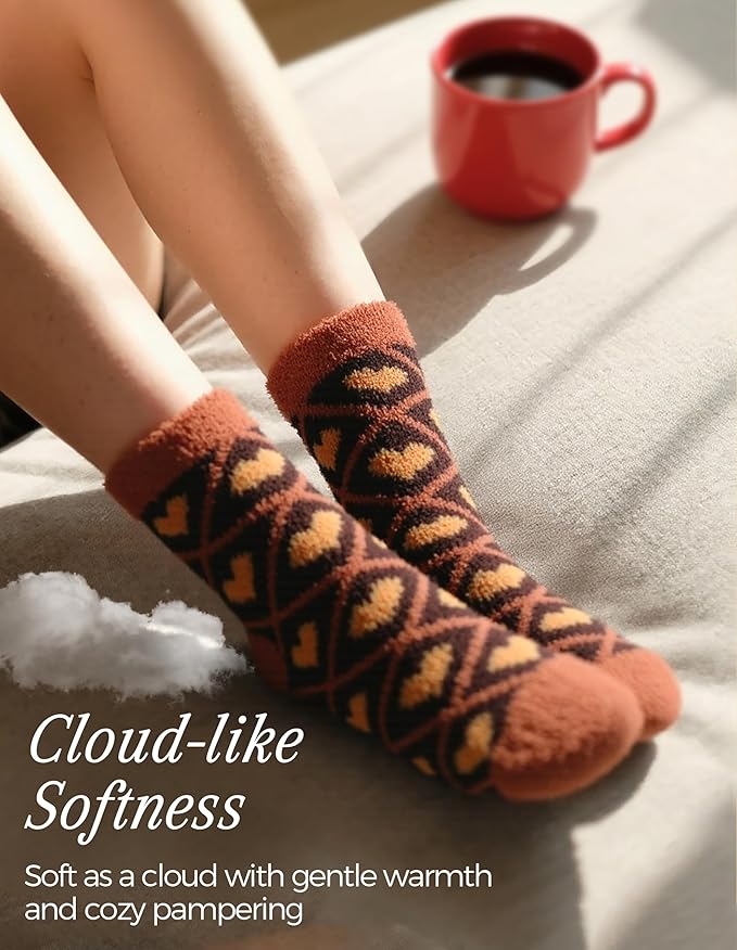 TEHOOK Warm & Cozy Valentines Gifts for Women, Fluffy Fuzzy Plush Sleeping Slipper Socks - Soft Warm Fabric - Bloomnest