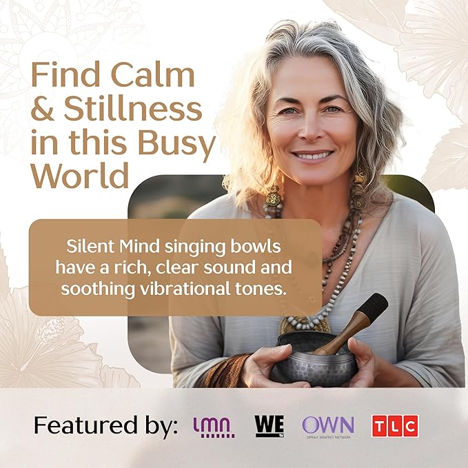 Tibetan Singing Bowl Set – Authentic Plain Design – Sound Bowl & Meditation Bowl with Cushion, Mallet & Guide – Ancient Tibetan Meditation Bowl for Therapy – Spiritual Decor Enhancements - Bloomnest