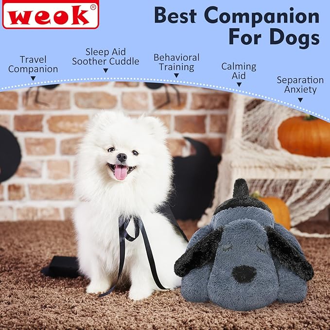 Heartbeat Dog Toy for Puppy- Heartbeat Helps for Dog Anxiety Relief and Calming Aid, Puppy Heartbeat Stuffed Animal Anxiety Calming Behavioral Aid Puppy Heartbeat Toy Sleep aid for Dogs Cats Pets - Bloomnest
