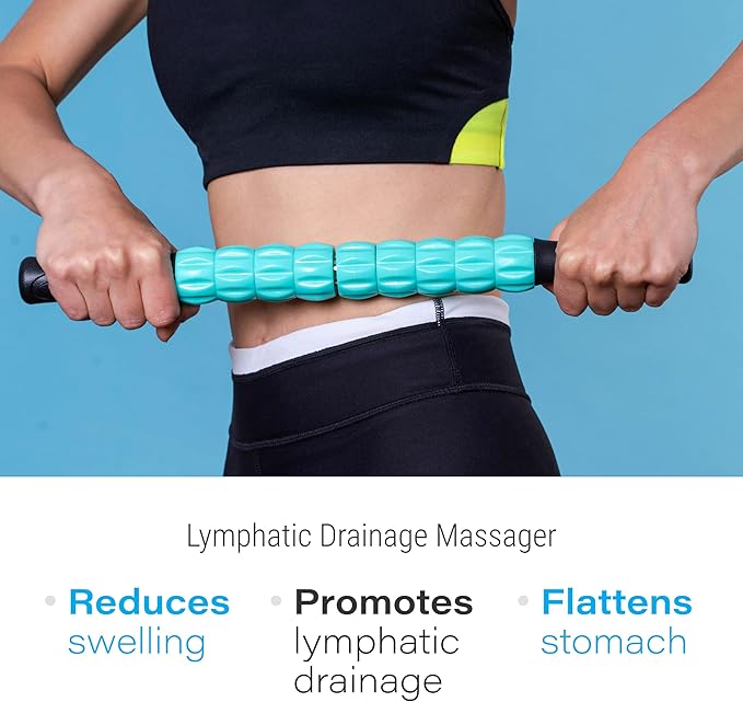 Lymphatic Drainage Massage Roller Stick for Post Liposuction & Fibrosis Treatment, Surgery Recovery 360 Lipo, Tummy Tuck & BBL, Lipo Foam, Compression Garment, Faja Compatible