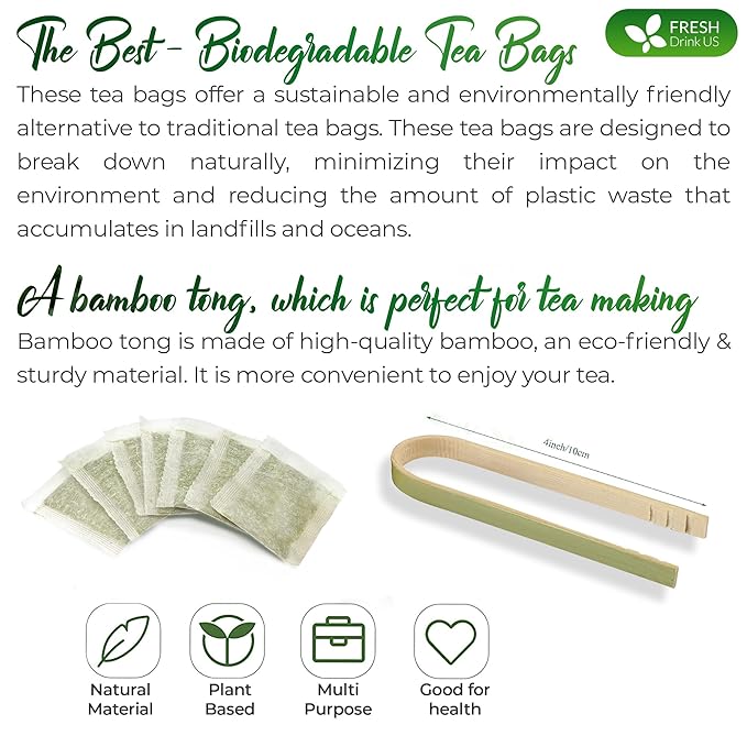 FreshDrinkUS, Premium 55 Jasmine Green Tea Bags, 100% Natural & Pure from Jasmine Green Tea. Jasmine Green Herbal Tea. Made with Natural Material Tea Bags. No Sugar, No Gluten, Vegan. - Bloomnest