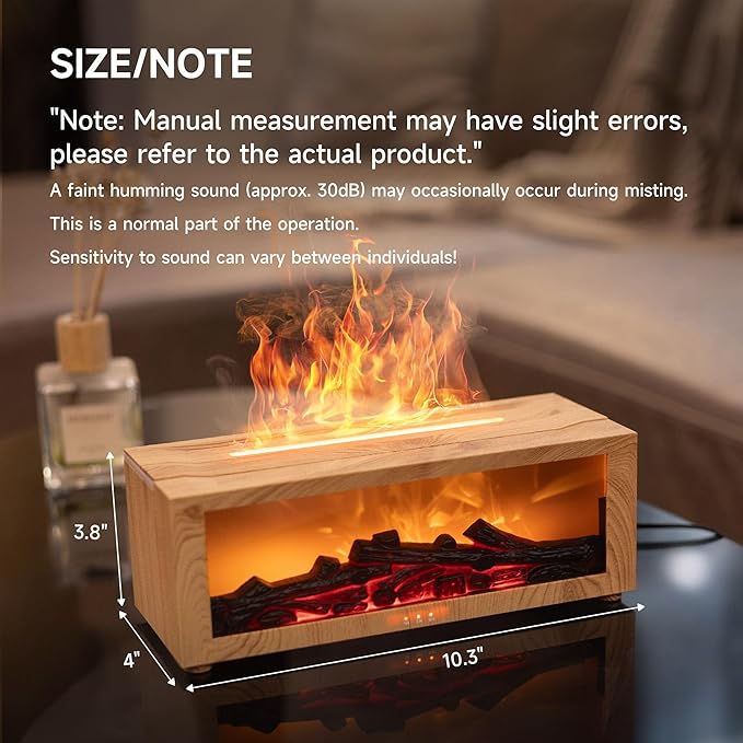 Fireplace Flame Air Diffuser Humidifier,7 Colors Aromatherapy Essential Oil Diffuser,Ultrasonic Aroma Humidifier with Timer for Home,Bedroom,Office,Yoga - Bloomnest