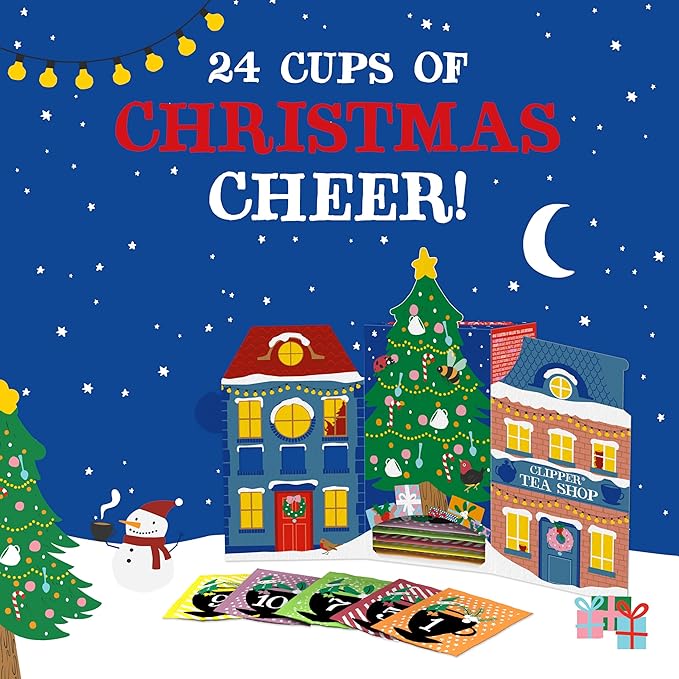 Clipper Tea: Tea Advent Calendar for 2025 Christmas Holiday – Sampler Set Gift w/ 12 Organic Flavors, Mix of Lemon, Ginger, Sleep, Herbal, Green & Black Tea Blends – 1 Variety Pack, 24 Individual Bags - Bloomnest