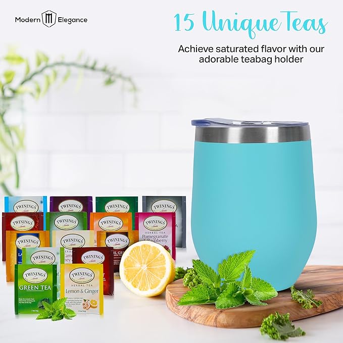 Tea Gift Set for Women & Men – Includes Assorted Teas, Elegant Mug & Honey (Teal) - Bloomnest