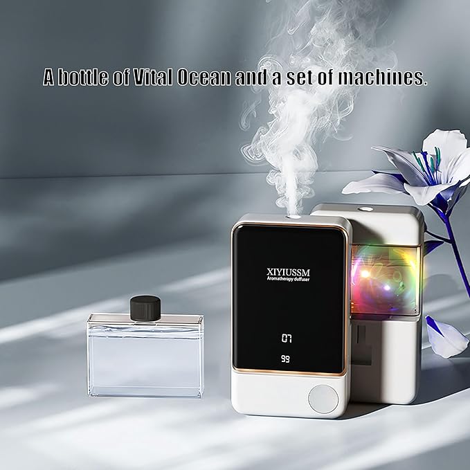 Waterless Essential Oil Diffuser for Home & Office Cordless Battery Operated Aroma Diffuser with 7 Mist Levels, Ultrasonic Air Freshener for Large Rooms Bedroom Bathroom Car Small & Portable - Bloomnest