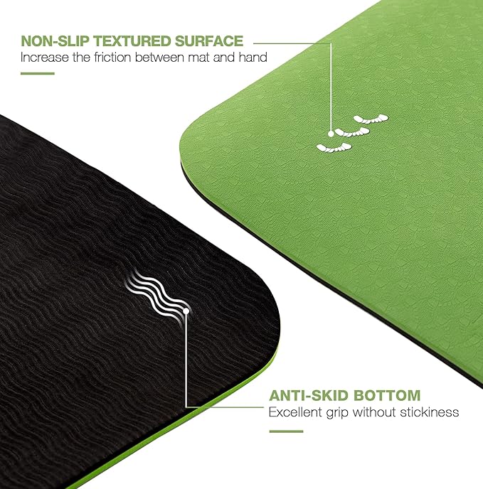 UMINEUX Yoga Mat Extra Thick 1/3'' & 2/5" Non Slip Yoga Mats for Women Eco Friendly TPE Fitness Exercise Mat with Carrying Sling & Storage Bag - Bloomnest