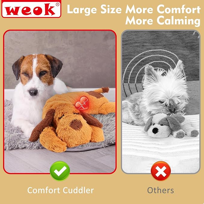 Heartbeat Puppy Toy, Comfort Cuddler Pillow, Dog Anxiety Relief Calming Aid,Heartbeat Stuffed Toy for Dogs,Puppy Heartbeat Toy Sleep Aid,Dog Heartbeat Toy for Pet - Bloomnest