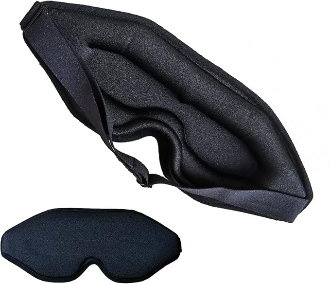 Sleep Mask for Side Sleepers - 100% Blackout Eye Mask for Sleep, 3D Sleeping Mask for Women, sleepmask for Eyelash Extensions, Light Blocking Sleeping Mask for Men, Eye Mask for Travel & Gifts - Bloomnest