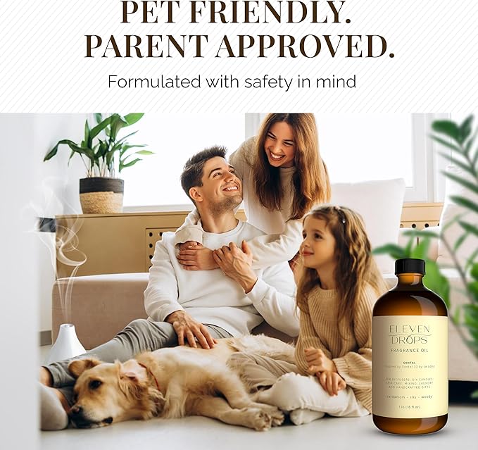 Santal Aroma Fragrance Oil – Essential Oil Blend for Diffusers, Candles & Soap Making, Mixing, Long Lasting Scent, Pet Friendly, Made in USA, Amber Glass Bottle, IFRA Compliant, 16 Fl. Oz - Bloomnest