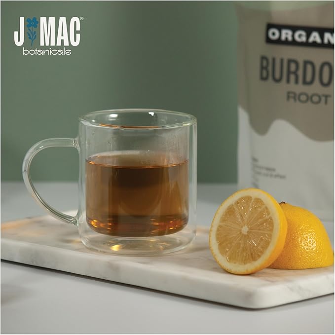 J Mac Botanicals, Organic Burdock Root Tea (16 oz), Certified USDA Organic Burdock Root herb, fresh dried herb from Eastern Europe - Bloomnest