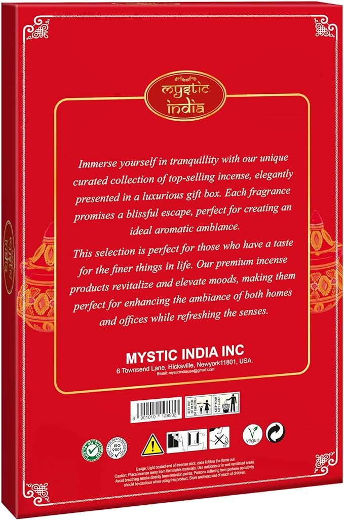 Mystic India - Hem Incense Palo Santo 4 Tube Hexa & 3 Box Cones with Free Incense Holder & Cone Holders Mystic+India
