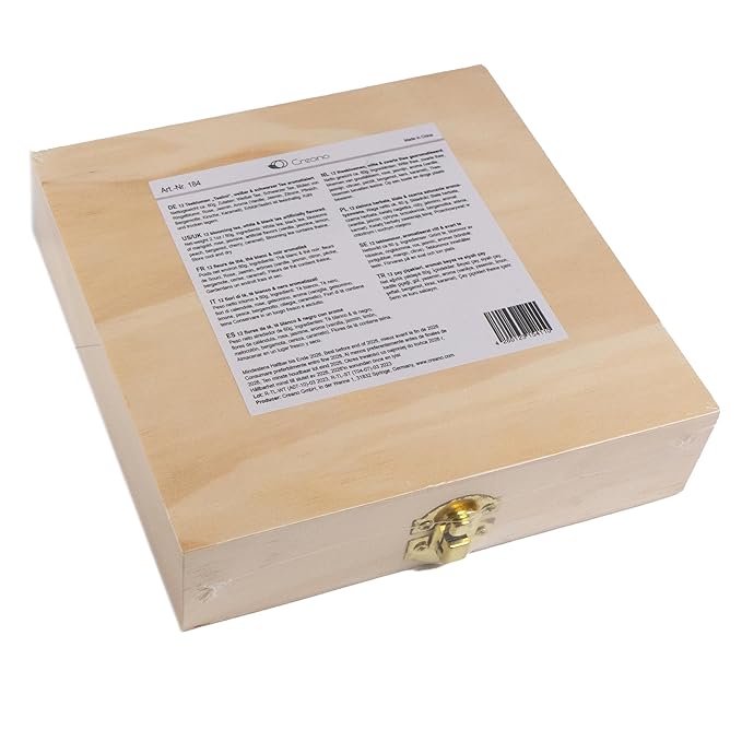 Creano Blooming Tea Tealini - Tea Flowers in Cup Size - Gift Set in Wooden Tea Box - 12 pcs in 8 Varieties - White Tea & Black Tea - Bloomnest