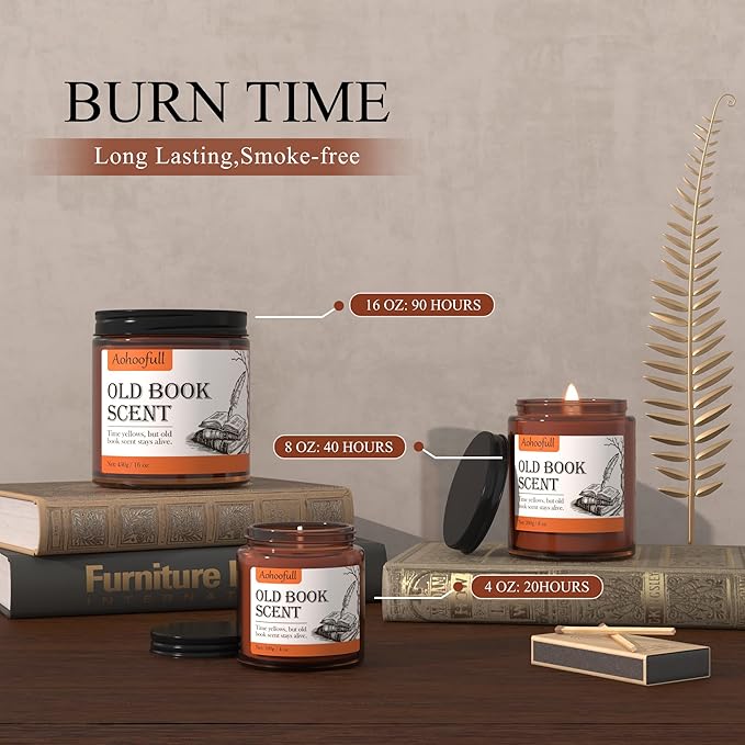 Scented Candles Gifts for Book Lovers,Soy Wax Candles,Inspired Gift Ideas for Readers,Women, Bookworm, Librarian, Men, Friend - Bloomnest