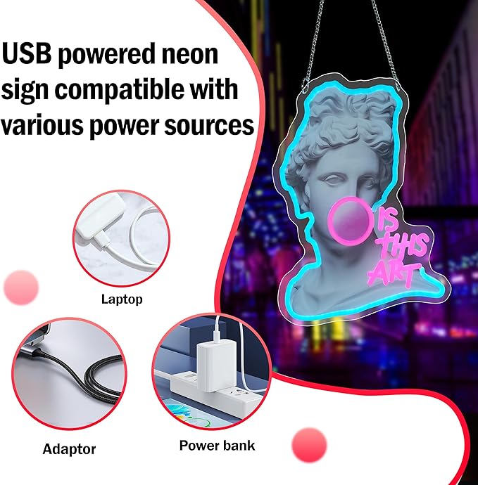 IS THIS ART Neon Sign,Innovative Integral Forming Process,With Dimmable Switch For All Holiday Party and Home Decoration - Bloomnest