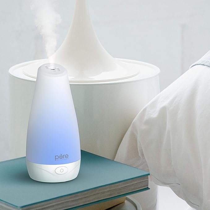 Pure Enrichment® PureSpa™ Essential Oil Diffuser - Compact Ultrasonic Aromatherapy Diffuser, Natural Air Deodorizer, 100ml Water Tank, and Optional Mood Light - Lasts Up to 7 Hours with Auto Shut-Off - Bloomnest