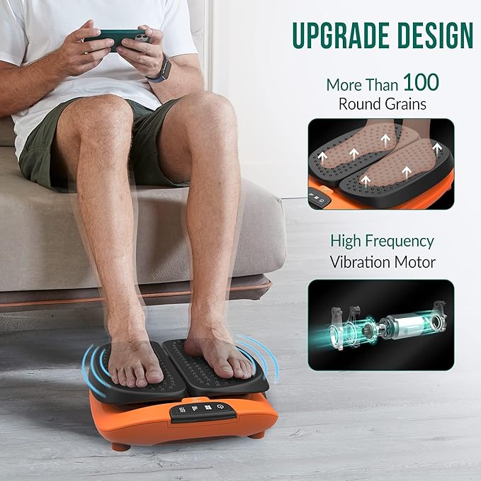 Snailax Vibration Foot Massager with Heat, App Control, Adjustable Vibration Electric Foot Massager Machine for Circulation, Plantar Fasciitis, Pain, Remote Control - Bloomnest