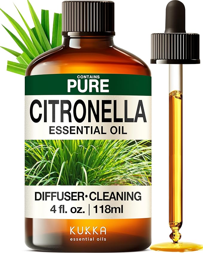 KUKKA Citronella Essential Oils - 4 Fl Oz - for Hair, Skin, Diffuser, Aromatherapy & DIY Soap Making Scent - Bloomnest