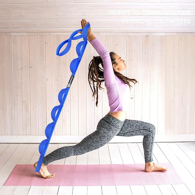 Premium Durable Stretch Straps with Loops, Stretching Strap for Physical Therapy, Multi-Loop Yoga Strap Fitness Exercise Strap for Yoga, Pilates, Dance, Flexibility&Exercise - Bloomnest