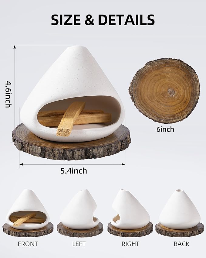 Palo Santo Holder Burner, Charcoal Bakhoor Incense Burner,Smudge Bowl,Sage Holder - Bloomnest
