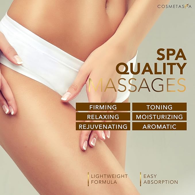 Large Cellulite Massage Oil with Collagen & Stem Cells- 100% Natural Cellulite Oil, Highly Absorbable, Deeply Penetrates The Skin- Firms, Tones, Tightens & Moisturizes Skin by Cosmetasa (16.9 oz) - Bloomnest