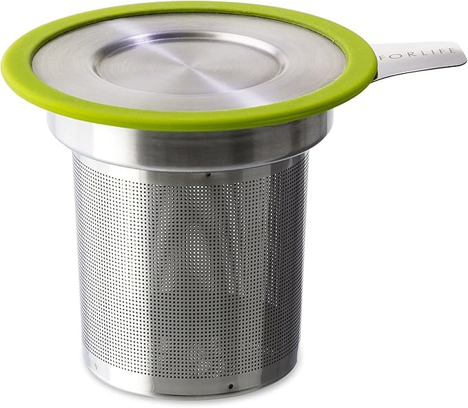 FORLIFE Brew-in-Mug Extra-Fine Tea Infuser with Lid, Lime - Bloomnest