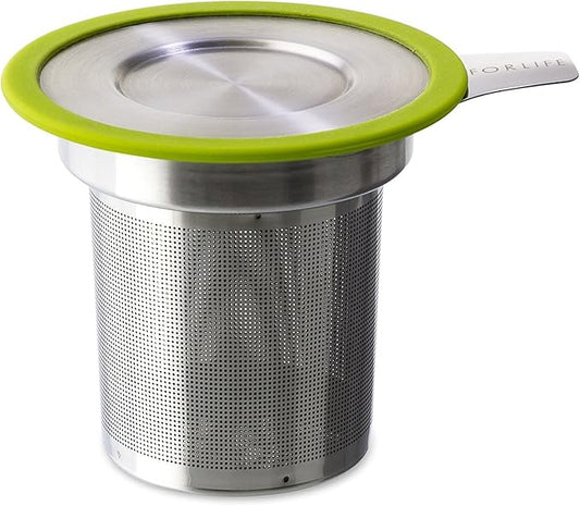 FORLIFE Brew-in-Mug Extra-Fine Tea Infuser with Lid, Lime