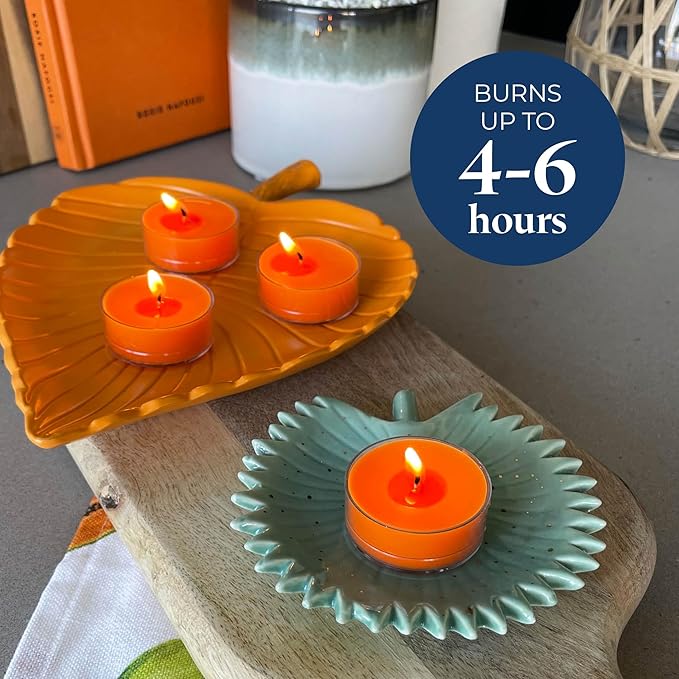 PartyLite Set of 12 Tea Lights Candles, Shredded Coconut & Papaya Scent, Aromatherapy Scented Candles Gift Set, Up to 4 to 6 Hours Burn Time - Bloomnest