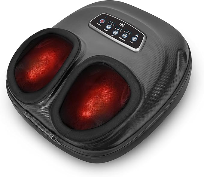 CILI Shiatsu Foot Massager Machine with Heat, Electric Feet Massager for Neuropathy, Independent Compression Rolling Vibration, Foot Warmer, Fits Up to Men Size 13, Gifts for Mom Dad - Bloomnest
