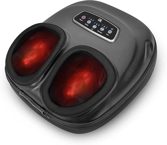 CILI Shiatsu Foot Massager Machine with Heat, Electric Feet Massager for Neuropathy, Independent Compression Rolling Vibration, Foot Warmer, Fits Up to Men Size 13, Gifts for Mom Dad - Bloomnest