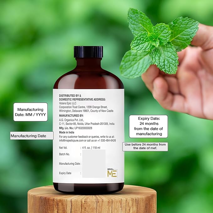 Majestic Pure Peppermint Essential Oil with Glass Dropper - Huge 4 Fl Oz - 100% Pure and Natural Peppermint Oil - Premium Grade Essential Oils for Diffuser, Aromatherapy, Soap and Candle Making - Bloomnest