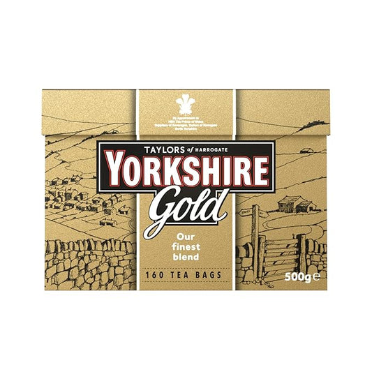 Yorkshire Tea, Gold, Pillow Tea Bags, 160 Count (Pack of 1), Premium Blend, Rich, Smooth, and Satisfying, Classic British Breakfast Blend, Caffeinated, Enjoy Hot or Iced, 160 Teabags - Bloomnest