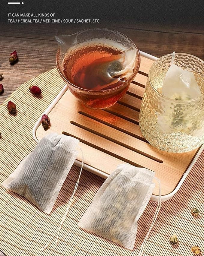 200pcs Disposable Tea Bags for Loose Leaf Tea, Tea Filter Bags with Free Tea Spoon for Loose Tea Loose Leaf Tea, Coffee, Spice, Herbs (QS53) - Bloomnest