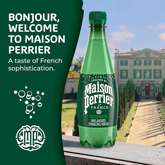 Maison Perrier Unflavored Sparkling Water, 16.9 FL OZ Plastic Water Bottle (12 count) - Bloomnest