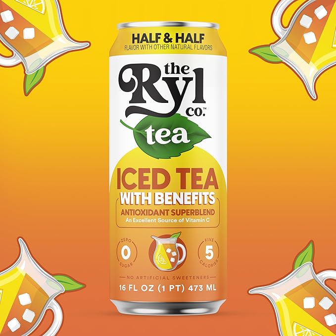 Ryl Iced Tea, Half & Half, Antioxidant Superblend, No Artificial Ingredients, 16.0 Fl Oz (12-Pack) - Bloomnest