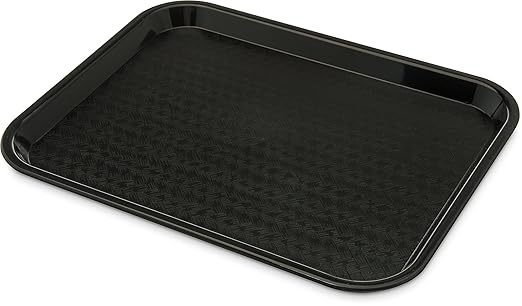 Carlisle FoodService Products CT101403 Cafe Standard Plastic Cafeteria/Fast Food Tray, NSF Certified, BPA Free, 14" Length x 10" Width, Black - Bloomnest