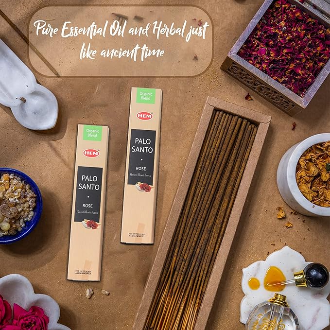 Hem Assorted Incense Sticks Variety 6 Packs x 15 GMS - Aromatherapy Insence for Air Purifier,Insents Stick Gift Set, Perfect for Meditation and Relaxation (Palo Santo) BluSpirits