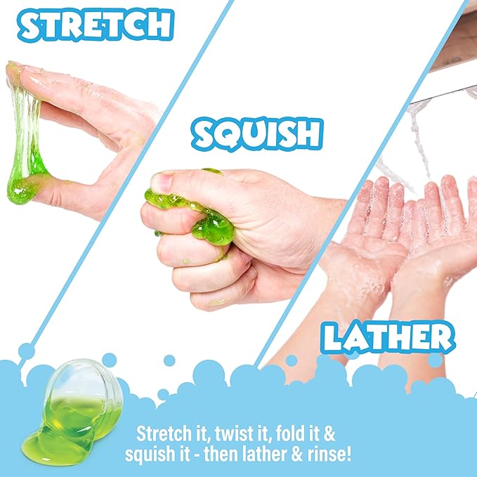 Tub Works Super Goo Bath Slime 'Surprise' Bombs, 6 Pack | Kids Bath Bombs With Surprise Inside | Nontoxic | Stretchy, Squishy Slime Soap | Sensory Fun for Kids - Bloomnest