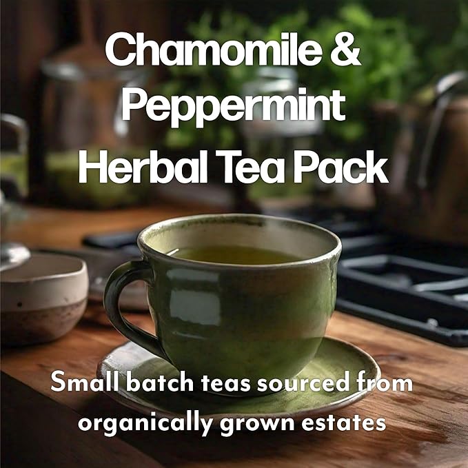 Maud's Organic Chamomile Lavender & Organic Peppermint Tea Bundle, 48 ct, Recyclable Single Serve Pods – 100% Gourmet Blended Tea Leaves, Compatible with Keurig K Cups Maker - Bloomnest