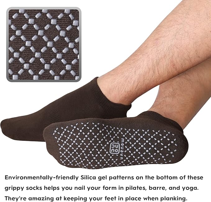 unenow Unisex Non Slip Grip Socks with Cushion for Yoga Pilates Barre Home & Hospital - Bloomnest