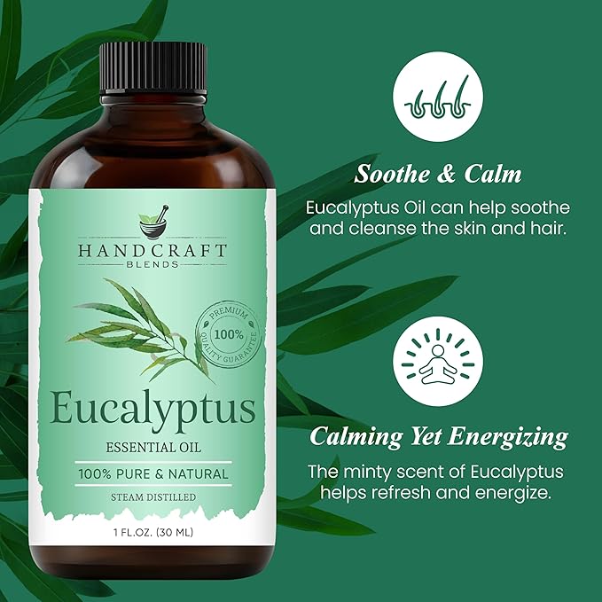 Handcraft Blends Eucalyptus Essential Oil – 1 Fl Oz – 100% Pure and Natural – Premium Grade Essential Oil for Diffuser and Aromatherapy, Skin, Massage, Candle and Soap Making Fragrance - Bloomnest