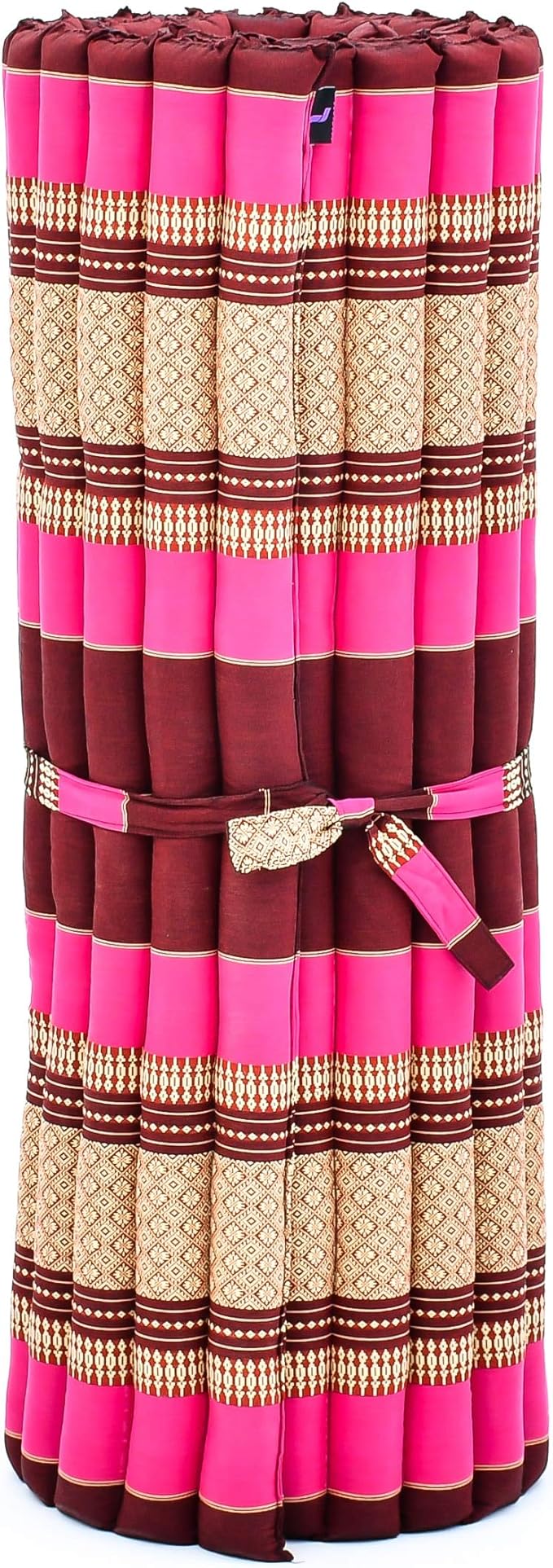 Leewadee - Kapok Roll Mat – Handcrafted Folding Sleep & Relaxation Mattress from Thailand, Ideal as Guest Bed, Camping Mat, Yoga Mat or Traditional Futon, 75 x 39 inches, Auburn Pink - Bloomnest
