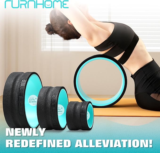 Furnhome Back Roller - Back Wheel for Deep Tissue Massage,Yoga Wheel for Back Pain & Stretching- Comfy Deep Tissue Massage Roller (3-Pack) - Bloomnest