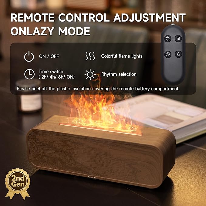 Sound Reactive Flame Air Diffuser Humidifier,7 Colors Aromatherapy Essential Oil Diffuser,Ultrasonic Aroma Humidifier with Timer for Home,Bedroom,Office,Yoga - Bloomnest