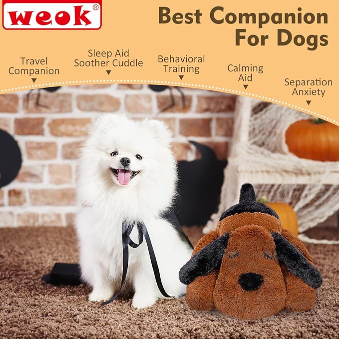 Heartbeat Puppy for Dogs, Helps for Anxiety Relief and Calming, Stuffed Animal Anxiety Calming Behavioral Puppy Heartbeat Toy Sleep aid for Cats Pets（for Small Breeds） - Bloomnest